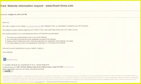 Мошенники из Finam Ltd продолжают строчить свои нелепицы про закрытие страницы с реальными отзывами
