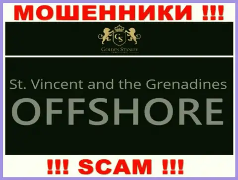 Офшорная регистрация Голден Стэнли на территории St. Vincent and the Grenadines, дает возможность оставлять без денег лохов