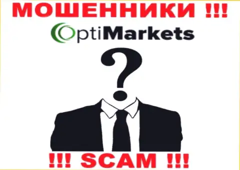 Opti Market являются ворами, поэтому скрыли инфу о своем руководстве
