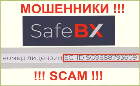 Safe BX, задуривая голову людям, выставили у себя на онлайн-ресурсе номер их лицензии