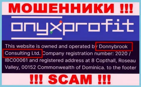 Юридическое лицо конторы Оникс Профит - это Donnybrook Consulting Ltd, информация позаимствована с официального сайта