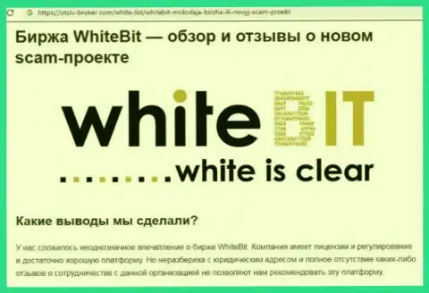 White Bit - компания, совместное взаимодействие с которой доставляет только убытки (обзор проделок)