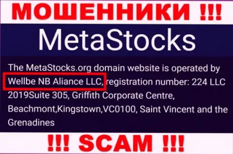 Юр. лицо организации MetaStocks - это Веллбе НБ Алиансе ЛЛК, инфа взята с официального сайта