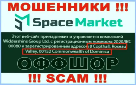 Довольно-таки опасно работать, с такими кидалами, как Space Market, ведь скрываются они в оффшоре - 8 Коптхолл, Розо Валлей, 00152 Содружество Доминики