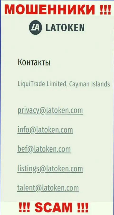 Электронная почта мошенников Latoken Com, найденная на их портале, не рекомендуем связываться, все равно обманут