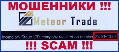 Номер регистрации МетеорТрейд Про - 2021/IBC00031 от грабежа вложенных средств не спасет