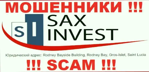 Депозиты из Sax Invest забрать обратно нереально, так как пустили корни они в офшорной зоне - Rodney Bayside Building, Rodney Bay, Gros-Islet, Saint Lucia