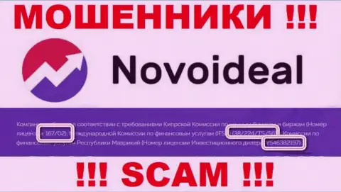Не связывайтесь с конторой NovoIdeal Com, даже зная их лицензию, приведенную на сайте, Вы не сумеете уберечь свои вложенные средства