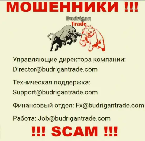Не отправляйте сообщение на е-мейл Budrigan Ltd - это internet разводилы, которые крадут вложенные денежные средства доверчивых клиентов