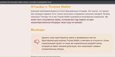 Trustee Wallet - это ВОРЮГИ !!! Отжимают финансовые активы наивных людей (обзор)