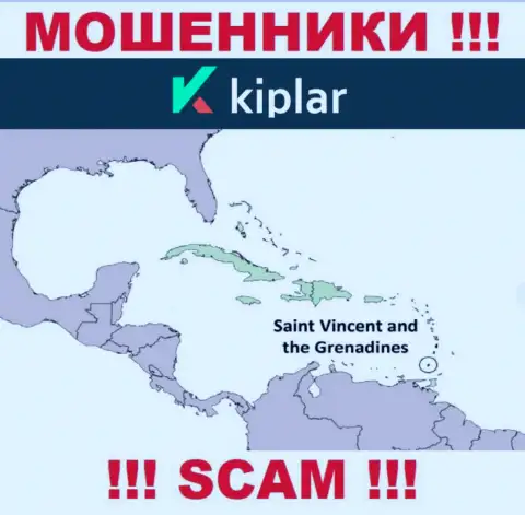 АФЕРИСТЫ Киплар Ком зарегистрированы довольно-таки далеко, а именно на территории - St. Vincent and the Grenadines