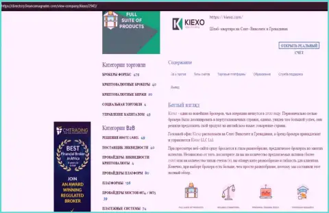 Обзорный материал о условиях для торгов форекс дилингового центра KIEXO, опубликованный на информационном ресурсе директори финансмагнатес Ком