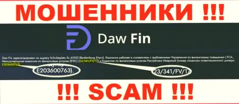 Номер лицензии DawFin Com, у них на информационном ресурсе, не поможет сохранить ваши финансовые активы от воровства