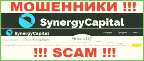 Юридическое лицо, которое управляет мошенниками Synergy Capital - это Нексус ЛЛК