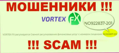 Эта лицензия приведена на официальном сайте воров Vortex FX