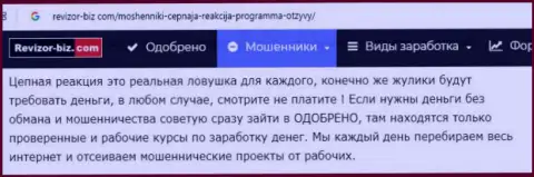 Отзыв об жуликах форекс дилинговой компании Чаин-Риекшин Про - это МОШЕННИКИ !!!