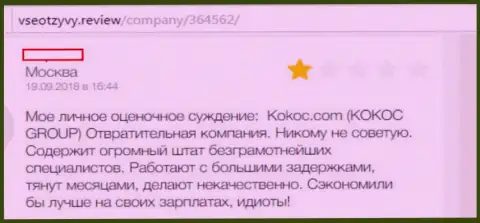 Kokoc Group (Веб Профи) это ужасная компания, создатель отзыва работать с ней не советует (отзыв)
