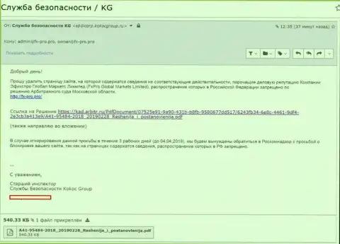 Kokoc Group защищают FOREX-мошенника Фикс Про